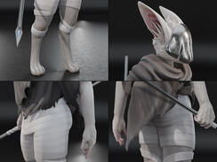 In contrast to the sloth, the bunny wears rugged, functional clothing, highlighting a facet of his personality. This character appears in the Lifespan comic, specifically in the 2nd chapter of Lifespan: After.