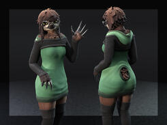 I created this avatar based on my earlier comic, Lifespan, where anthropomorphic creatures with human-like intelligence and metallic skeletons roam the earth.