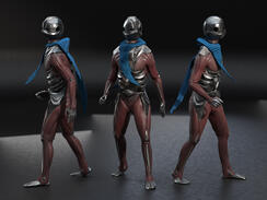 A remaster of my first 3D model, depicting a parasite inhabiting the body of a dead robot.