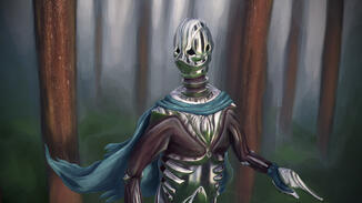 The original Parasite concept from 2018, though more illustrative than conceptual. The shiny metal, a result of my early experiments with rendering metallic surfaces, likely inspired its later importance in the story.