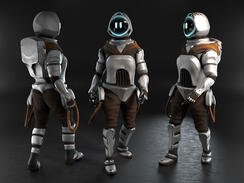 Originally made in 2021 for an indie game jam, this astronaut was later adapted for VRChat, gaining a digital face for expressivity and updated textures.