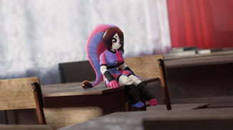 From the start, I wanted to create an original take on Pomni that could stand out from the others, so I turned it into a porcelain doll with joints!